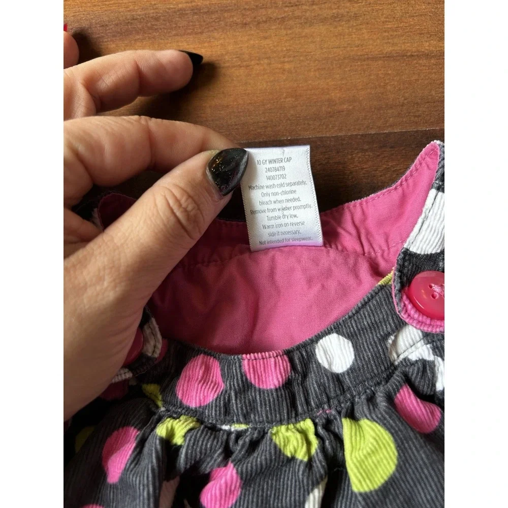 2010 Gymboree‎ Winter Girls Corduroy Jumper Dress Polk A Dots Size 12-18